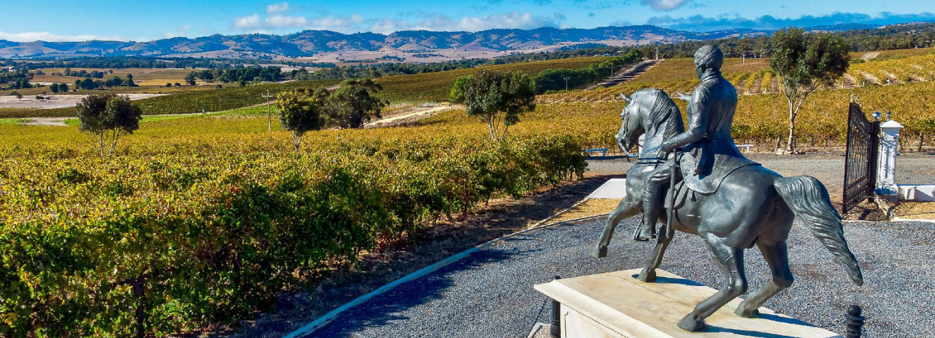 Statue at 1837 Barossa overlooking the vineyard